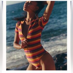 NWT Free People x TOAST Stripe Signature Surf Suit SZ XL